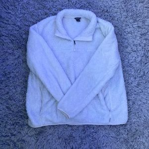 eddie bauer fuzzy quarter zip